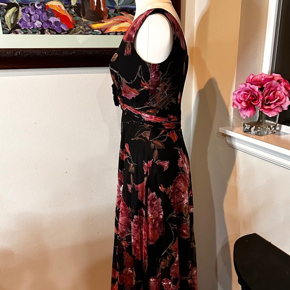 Maxi Dress w Circular Skirt in Floral Chiffon c1970s Randy Collection Original - Picture 14 of 16